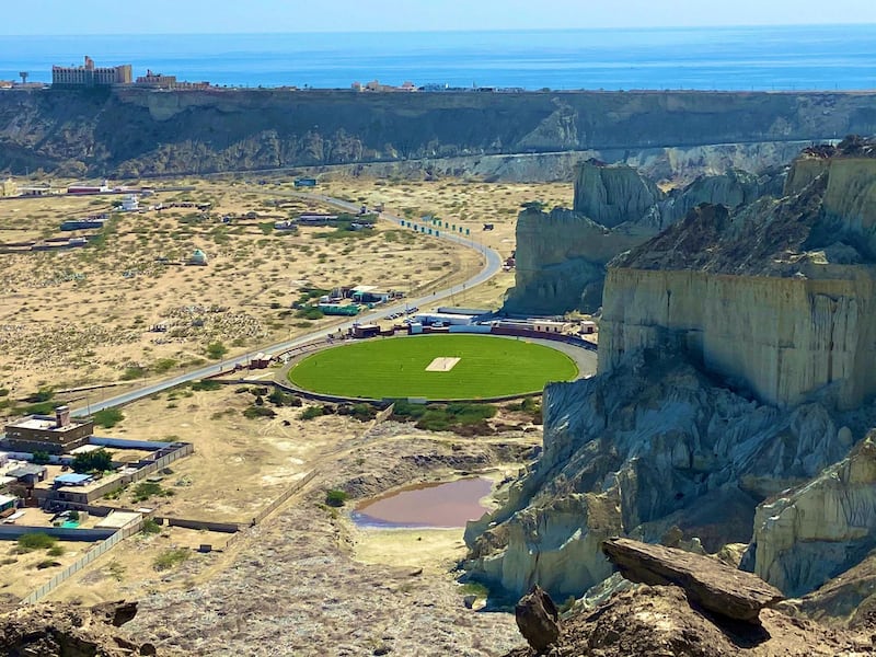 Gwadar Cricket Stadium in Balochistan. Courtesy: Fakhr-e-Alam Twitter /  @falamb3