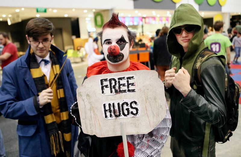 Cosplayers pose for a photos at the Oz Comic-Con 2018 in Melbourne, Australia. David Crosling / EPA