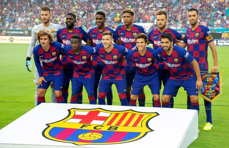 The Barcelona side that lined up against Napoli. EPA