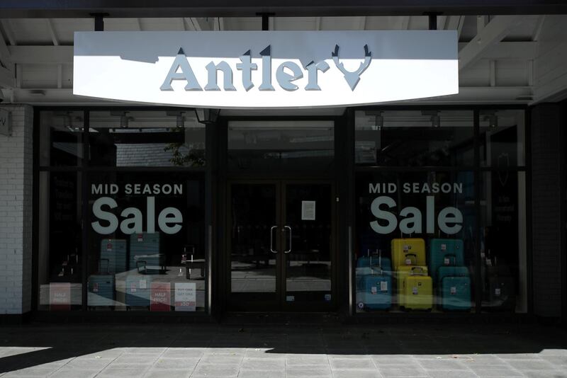 General view of a Antler store in Cheshire Oaks Designer Outlet following the outbreak of the coronavirus disease (COVID-19), Ellesmere Port, Britain, May 20, 2020. REUTERS/Molly Darlington