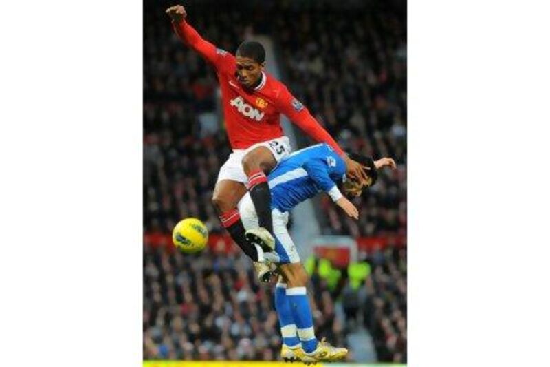 Antonio Valencia contributed in Manchester United's strong 5-0 win over Wigan Athletic on Boxing Day.