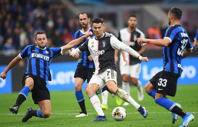 Soccer Football - Serie A - Inter Milan v Juventus - San Siro, Milan, Italy - October 6, 2019 Juventus' Cristiano Ronaldo in action REUTERS/Daniele Mascolo