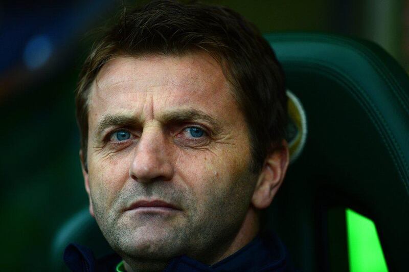 Manager Tim Sherwood of Tottenham Hotspur looks on during the Premier League match between Norwich City and Tottenham Hotspur at Carrow Road on February 23, 2014 in Norwich, England. Jamie McDonald/Getty Images