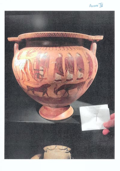 An earthenware vessel seized by police. Europol