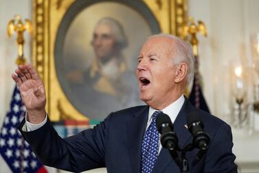 FILE PHOTO: U. S.  President Joe Biden reacts as he delivers remarks at the White House in Washington, U. S. , February 8, 2024.  REUTERS / Kevin Lamarque / File Photo