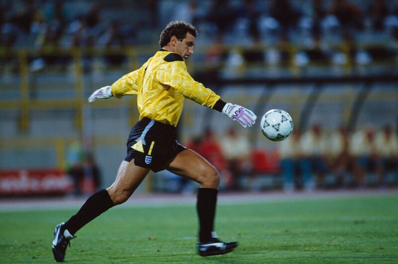 Peter Shilton, goalkeeper for England during the 1990 FIFA World Cup. (Photo by Marc Francotte/TempSport/Corbis via Getty Images)