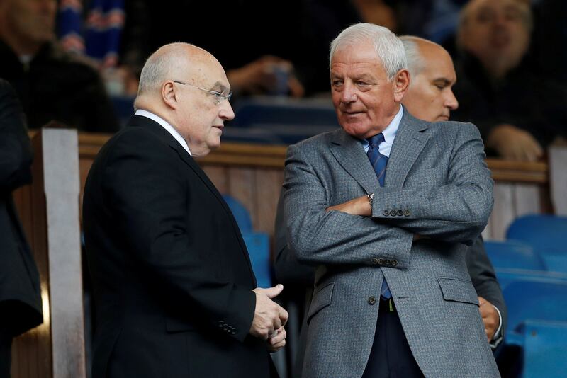 Walter Smith in the stands before the match against Celtic at Ibrox on September 23, 2017. AFP