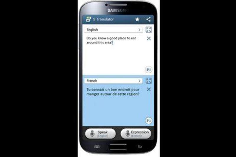 The new Samsung Galaxy S4 comes pre-loaded with S-Translator, an app that offers voice translation at the speed of conversation. Courtesy Samsung