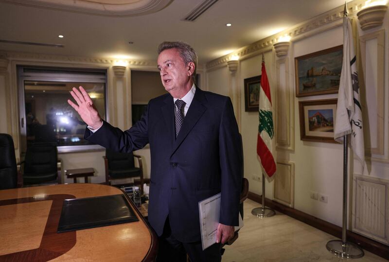 Lebanon's Central Bank governor Riad Salameh at his office in Beirut in December. AFP