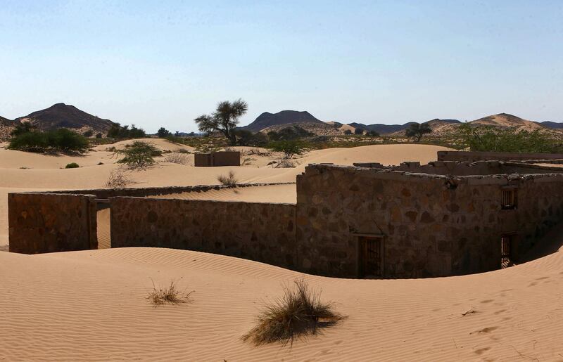 The walls of an abandoned house in the Omani village of Wadi al-Murr. AFP