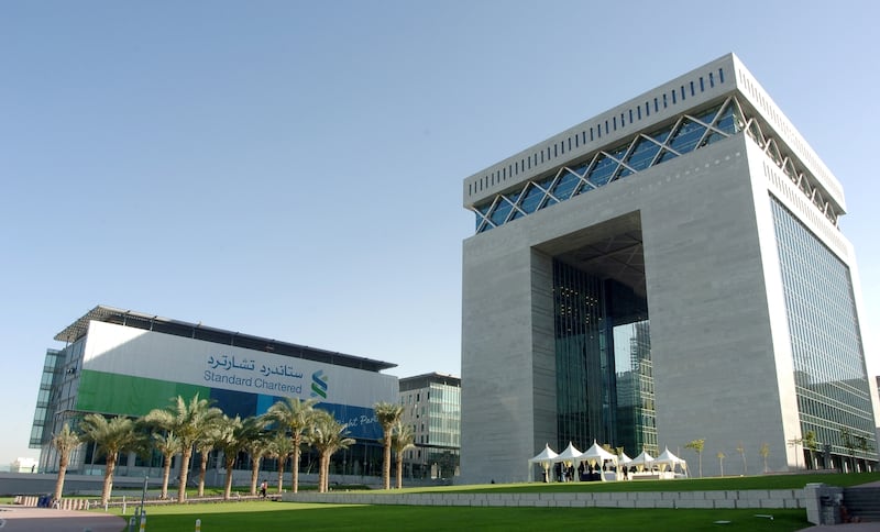 The DIFC Gate building in Dubai. The UAE's financial wealth is set to accelerate at a compound annual rate of 6.7 per cent to $1 trillion in 2026.