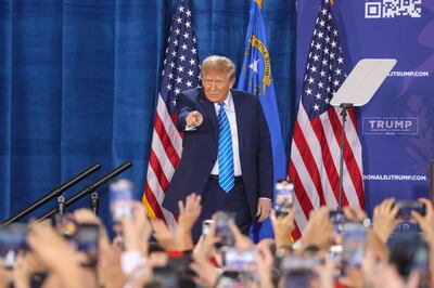Former US president Donald Trump during a campaign event in Las Vegas, Nevada, on Saturday. Bloomberg