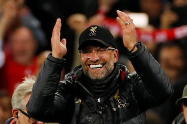 Soccer Football - Champions League Semi Final Second Leg - Liverpool v FC Barcelona - Anfield, Liverpool, Britain - May 7, 2019 Liverpool manager Juergen Klopp applauds the fans after the match REUTERS/Phil Noble
