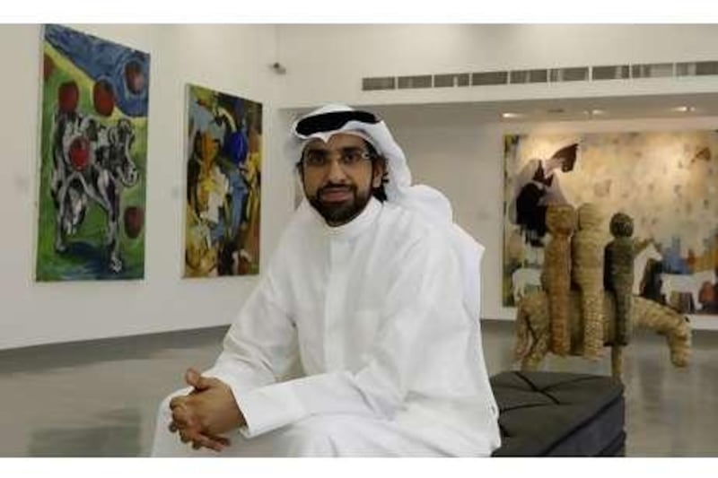 Sheikh Sultan Sooud Al Qassemi with his collection at the Maraya Art Centre in Al Qasba.