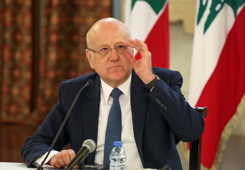 Lebanese Prime Minister Najib Mikati said he would wait for the results of probes being conducted into central bank governor Riad Salameh by judicial authorities in Switzerland and elsewhere. Photo: Reuters