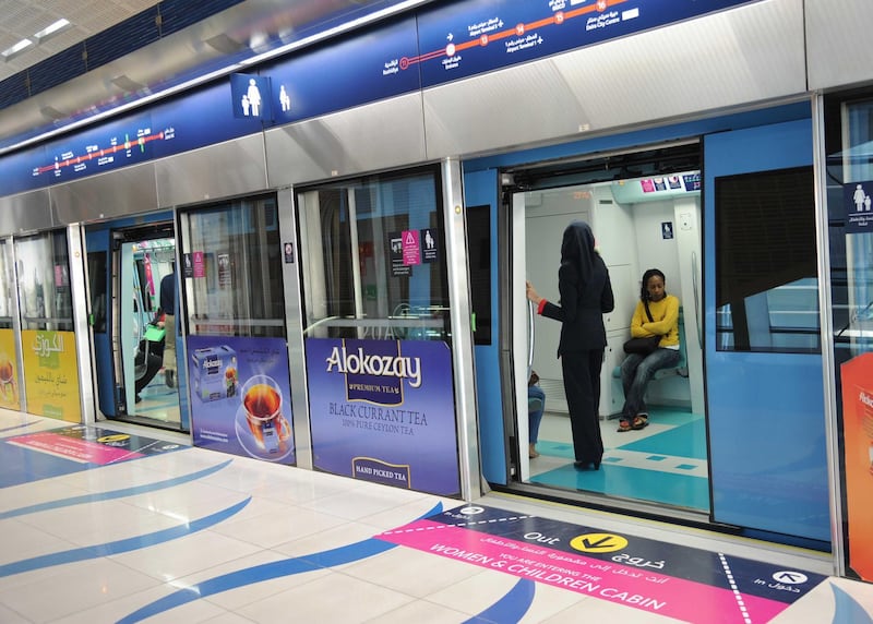 May 2015- Provided photo of the women's only carriage on the Dubai Metro 
Courtesy RTA 
 *** Local Caption ***  metro women 3.JPG