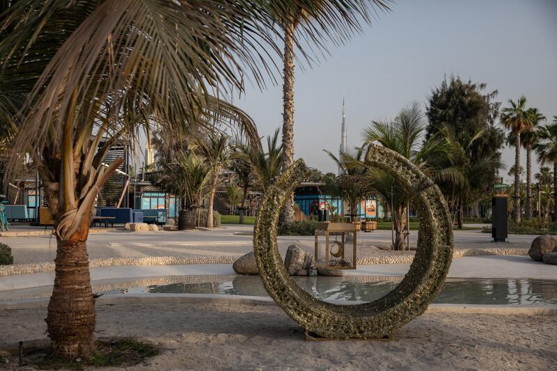 Ramadan decoration at Le Mer beach in Dubai. Getty Images