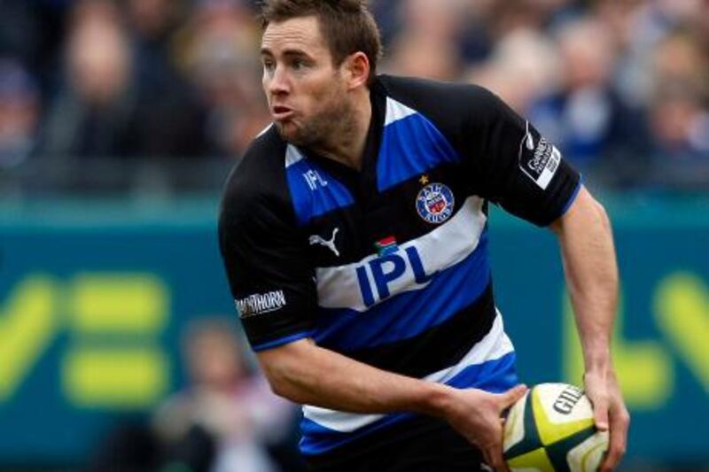 BATH, ENGLAND - FEBRUARY 06: Butch James of Bath in action during the LV Anglo Welsh Cup match between Bath and Sale Sharks at The Recreation Ground on February 06, 2010 in Bath, England. (Photo by Tom Dulat/Getty Images)