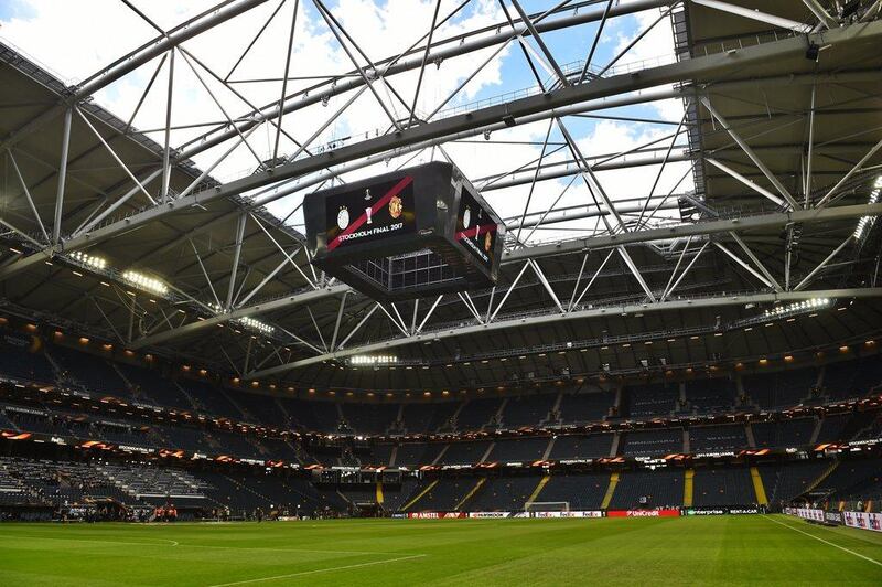 General view of the Friends Arena ahead of kick-off for the Europa League final. Georgi Licovski / EPA