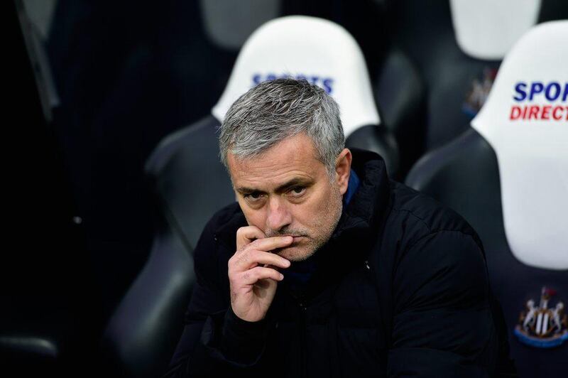 Chelsea manager Jose Mourinho observes his side during their 2-1 loss to Newcastle United on Saturday. Stu Forster / Getty Images