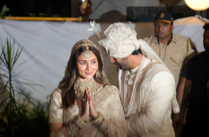 Alia Bhatt and Ranbir Kapoor after their wedding in Mumbai, on April 14, 2022. All photos: Pallav Paliwal