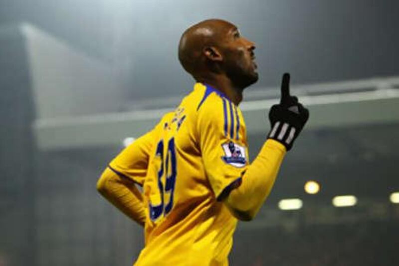 Chelsea's Nicolas Anelka took his personal Premier League goals tally to 12 with his double against West Brom.