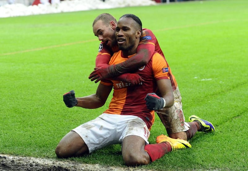 Didier Drogba and Galatasaray advanced out of the Champions League group stage with a thrilling win at the death against Juventus in December. Ozan Kose / AFP / December 11, 2013
