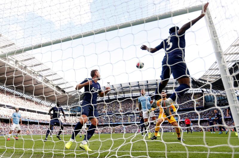 Soccer Football - Premier League - Manchester City v Tottenham Hotspur - Etihad Stadium, Manchester, Britain -Tottenham Hotspur's Danny Rose clears the ball off the line Action Images via Reuters