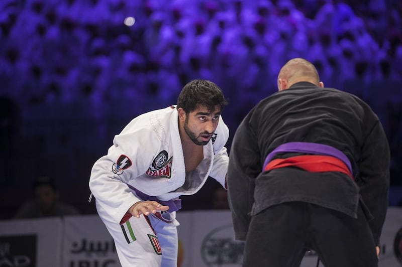 Yahia Mansour Al Hammadi shown at last year's Abu Dhabi World Professional Jiu-Jitsu Championship. Mona Al Marzooqi / The National