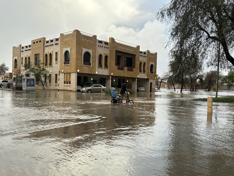 Flooding in Al Qattara area of Al Ain. Rana Afifi/ The National