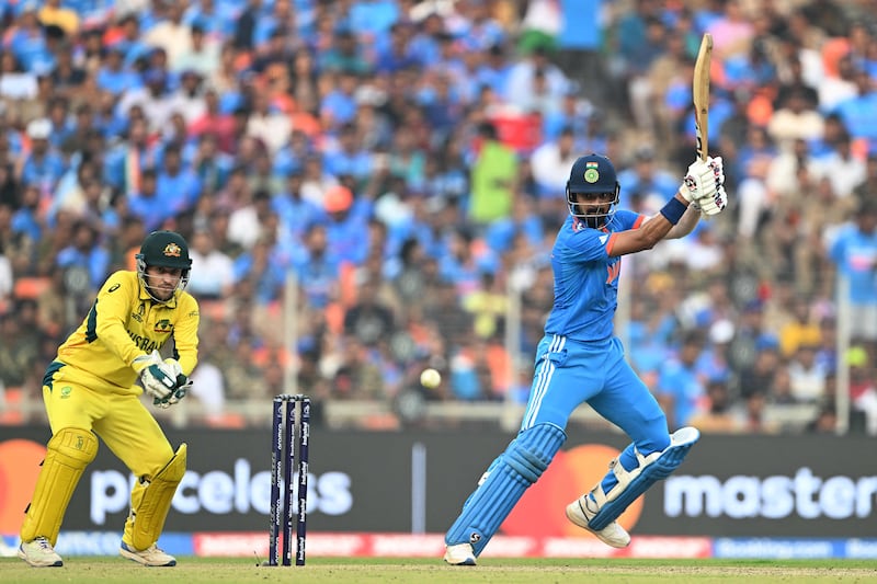 India's KL Rahul plays a shot on his way to a score of 66. AFP