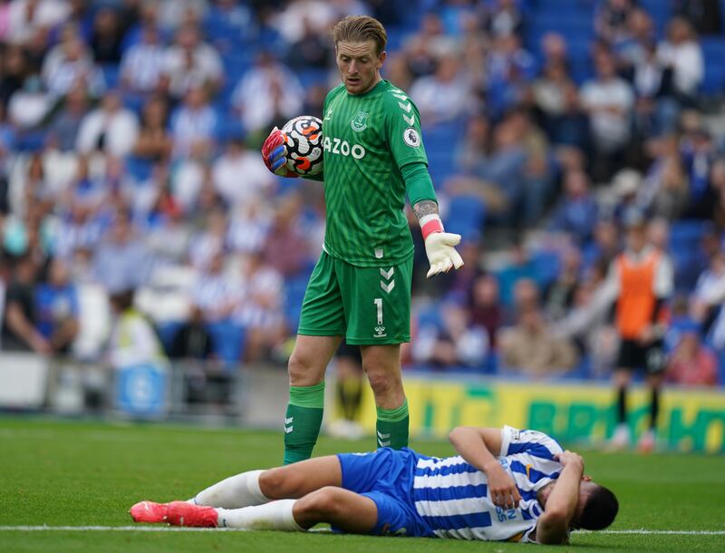 EVERTON RATINGS: Jordan Pickford 7 – A quiet first half with little to do. Made strong save from Gross’ free-kick that Doucoure was able to clear. Had a shaky moment later on when he needed a second attempt to claim a Brighton ball. First clean sheet of the season. PA