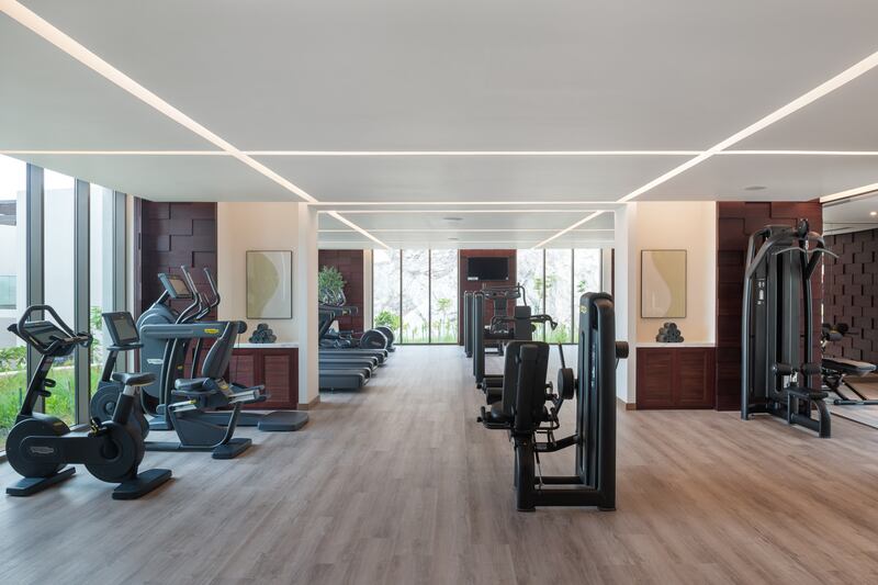 The fitness suite has views over the resort