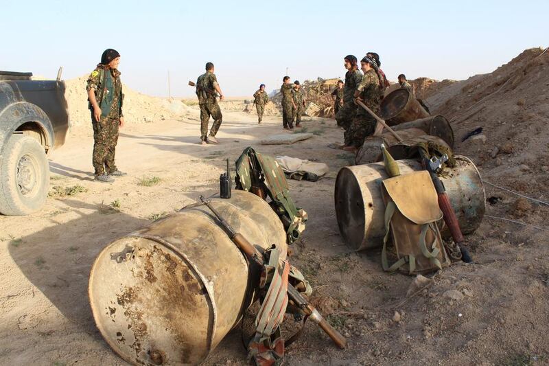 Kurdish fighters from YPG and YPJ on the front line as their forces push back ISIL. They have pledged to keep pushing back ISIL and capture Raqqa with the air support and disparate Arab rebel units.