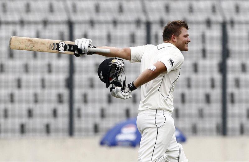 22 year old Corey Anderson hit his first century in only his second Test match on Wednesday. AM Ahad / AP