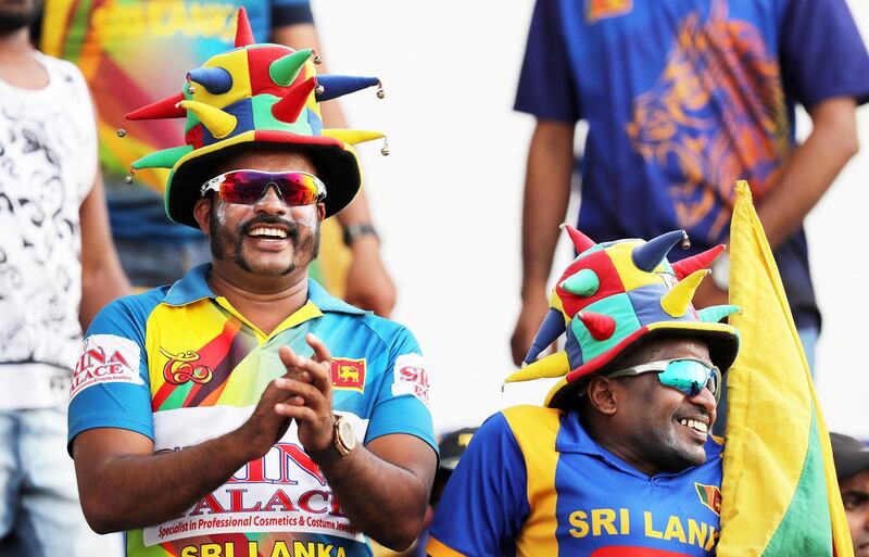 ABU DHABI , UNITED ARAB EMIRATES, September 17 , 2018 :- Sri Lankan supporters during  the Asia Cup UAE 2018 cricket match between Afghanistan vs Sri Lanka at Sheikh Zayed Cricket Stadium in Abu Dhabi. ( Pawan Singh / The National )  For News/ Sports /Instagram. Story by Amith