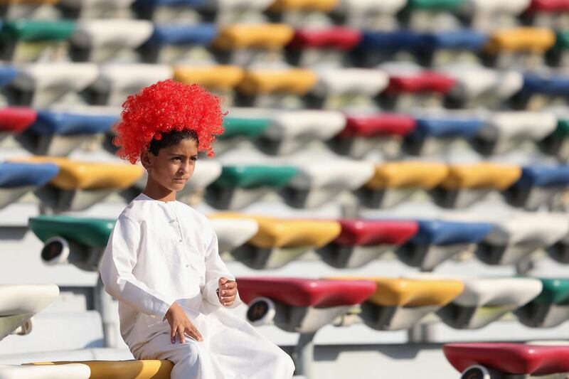 Al Ahli fans are pictured before the start of the Presidents Cup Final match between Al Ain and Al Ahli at Zayed Sports City in Abu Dhabi, United Arab Emirates. Francois Nel / Getty