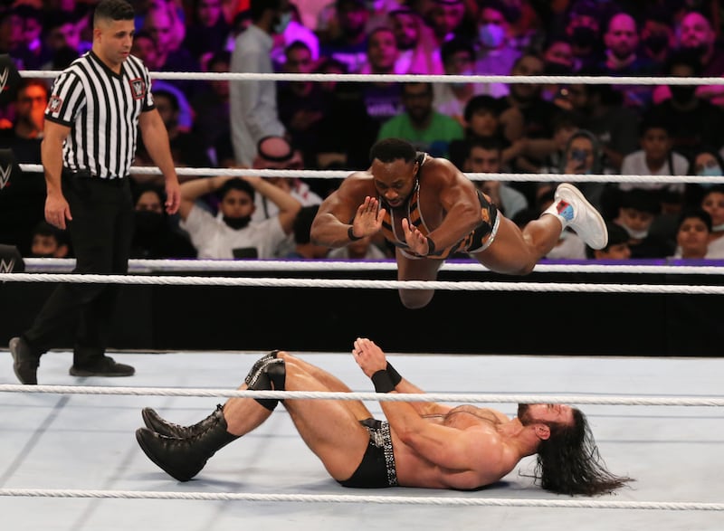 Big E in action against Drew McIntyre. Reuters