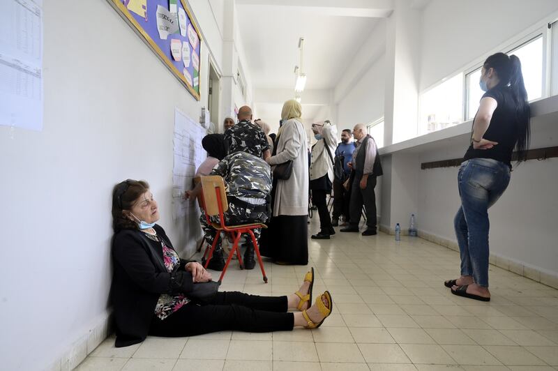 A woman waits to vote in Beirut. EPA