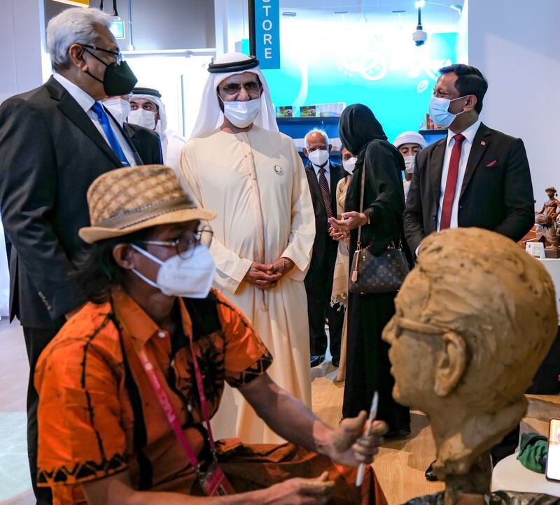 Sheikh Mohammed visits Sri Lanka's pavilion, which celebrates the country's rich culture and heritage