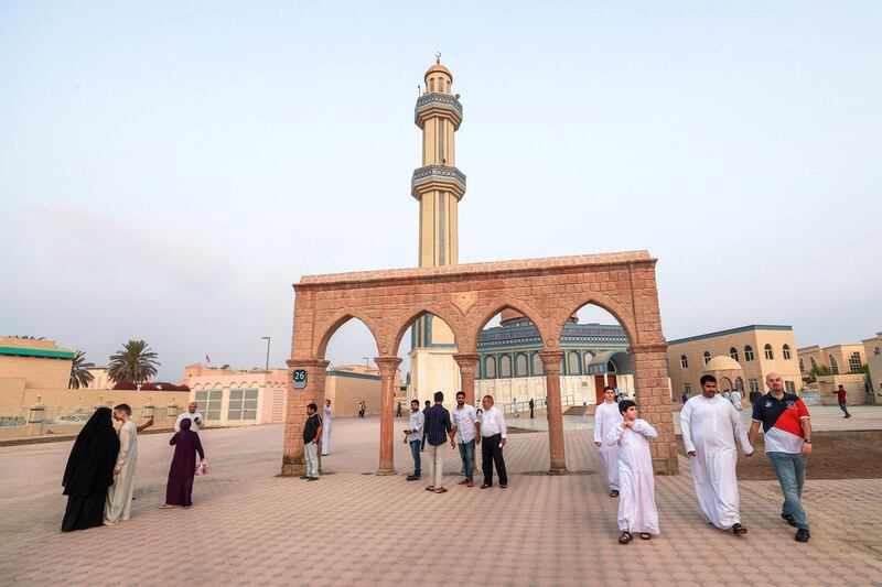 Abu Dhabi, U.A.E., August 21 , 2018.  Early morning prayers at the Masjid Bani Hashim mosque.  
Victor Besa / The National
Section:  NA
Reporter:  Haneen Dajani