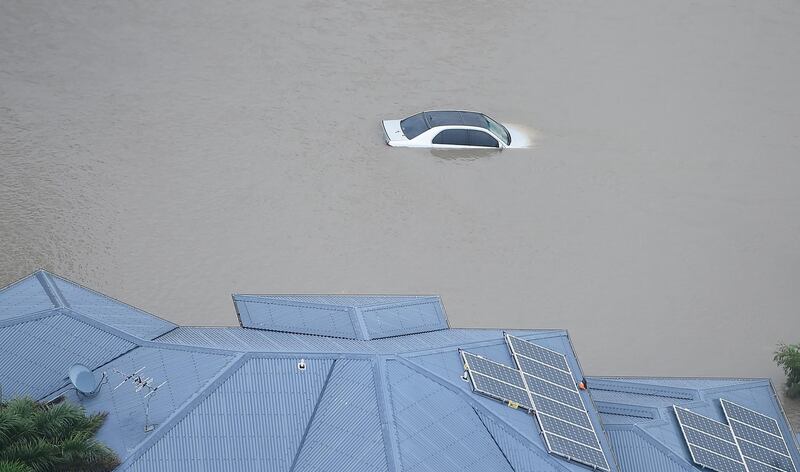 A submerged car is seen in Townsville. Getty Images