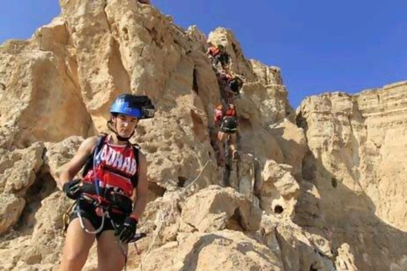 France's Vibram Lafuma 1 team carefully manoeuvres through Jebel Hafeet's rugged terrain. 

Courtesy Abu Dhabi Adventure Challenge