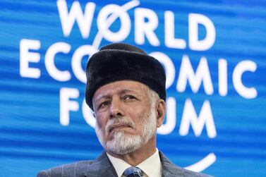 Oman's Yousuf Bin Alawi Bin Abdullah, Minister of Foreign Affairs, addresses a panel session during the 50th annual meeting of the World Economic Forum (WEF) in Davos. EPA