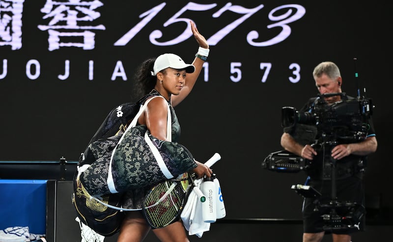 Naomi Osaka following her first-round loss to Caroline Garcia at the Australian Open last month. EPA