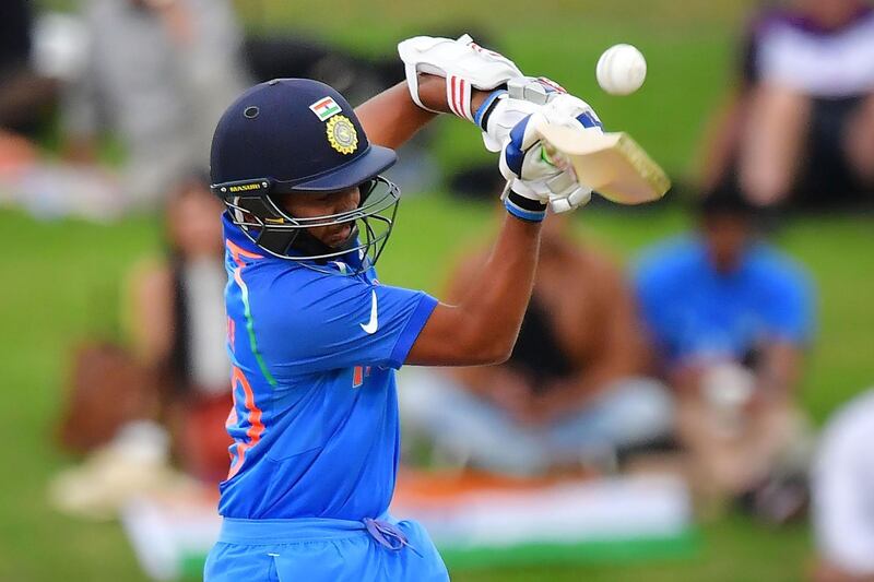 India captain Prithvi Shaw bats in pursuit of the 217-run target set by Australia. Marty Melville / AFP