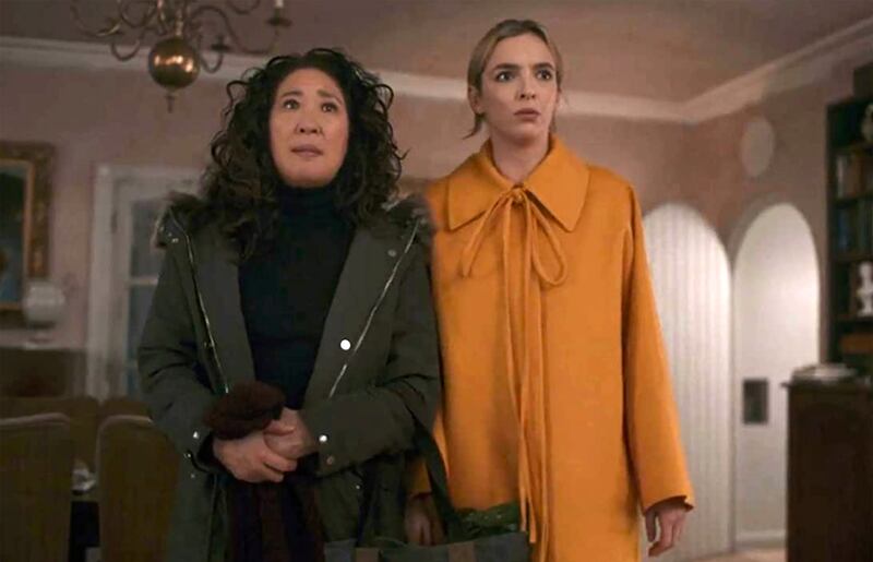 'Killing Eve' stars Sandra Oh, left, as Eve Polastri and Jodie Comer as assassin Villanelle. Photo: BBC America