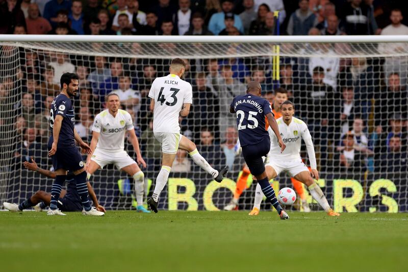 Fernandinho scires City's fourth. Getty