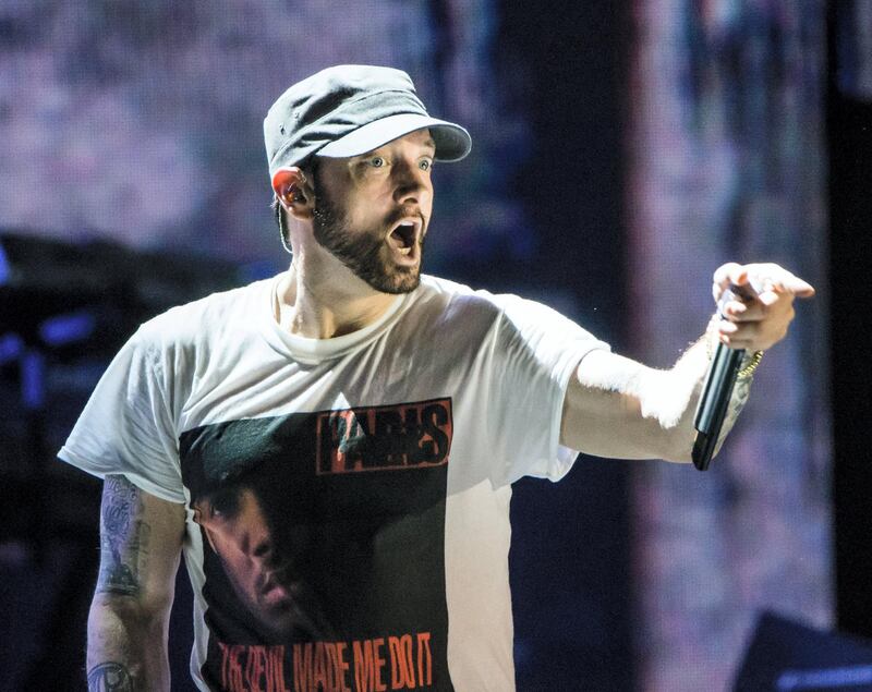 Mandatory Credit: Photo by Rmv/Shutterstock (9713987eb)
Eminem
Bonnaroo Music and Arts Festival, Manchester, USA - 09 Jun 2018