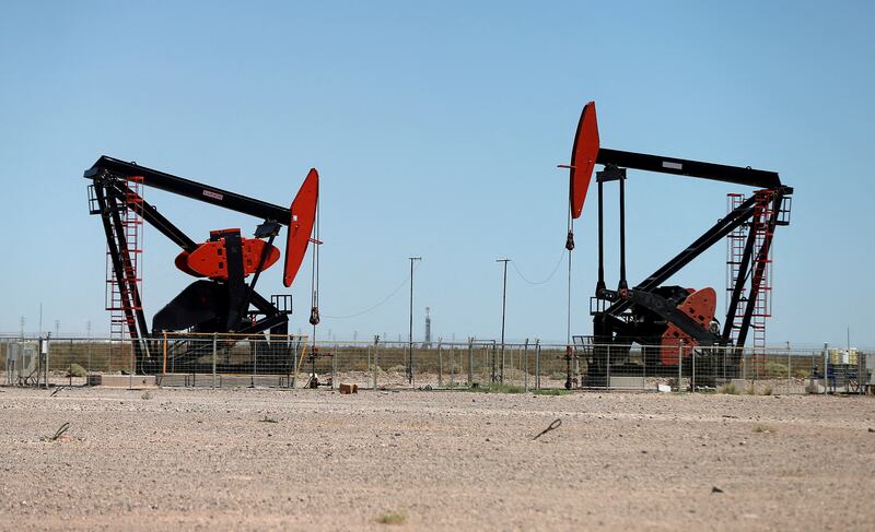 Pump jacks in Argentina. The outlook remains highly uncertain for oil markets, an Oanda analyst said. Reuters